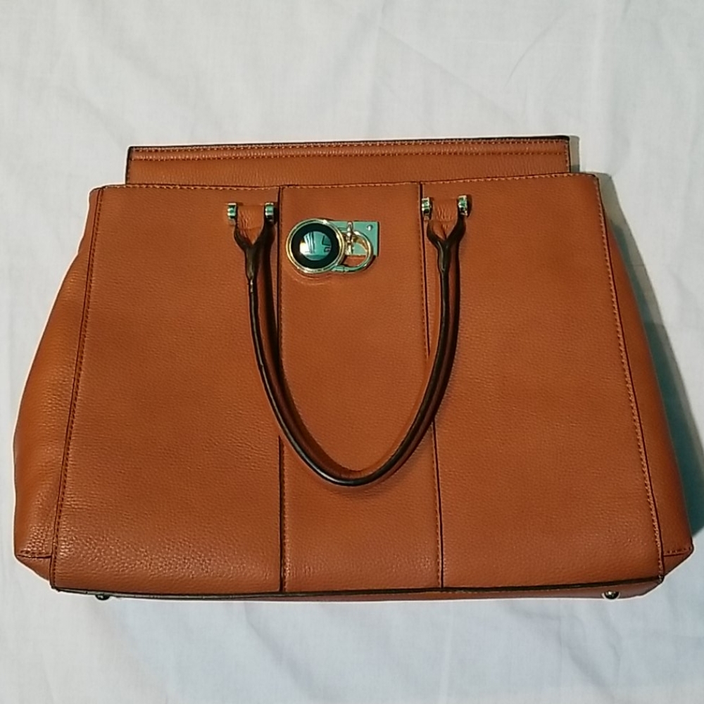 Dasein Women's Faux Leather large brown handbag